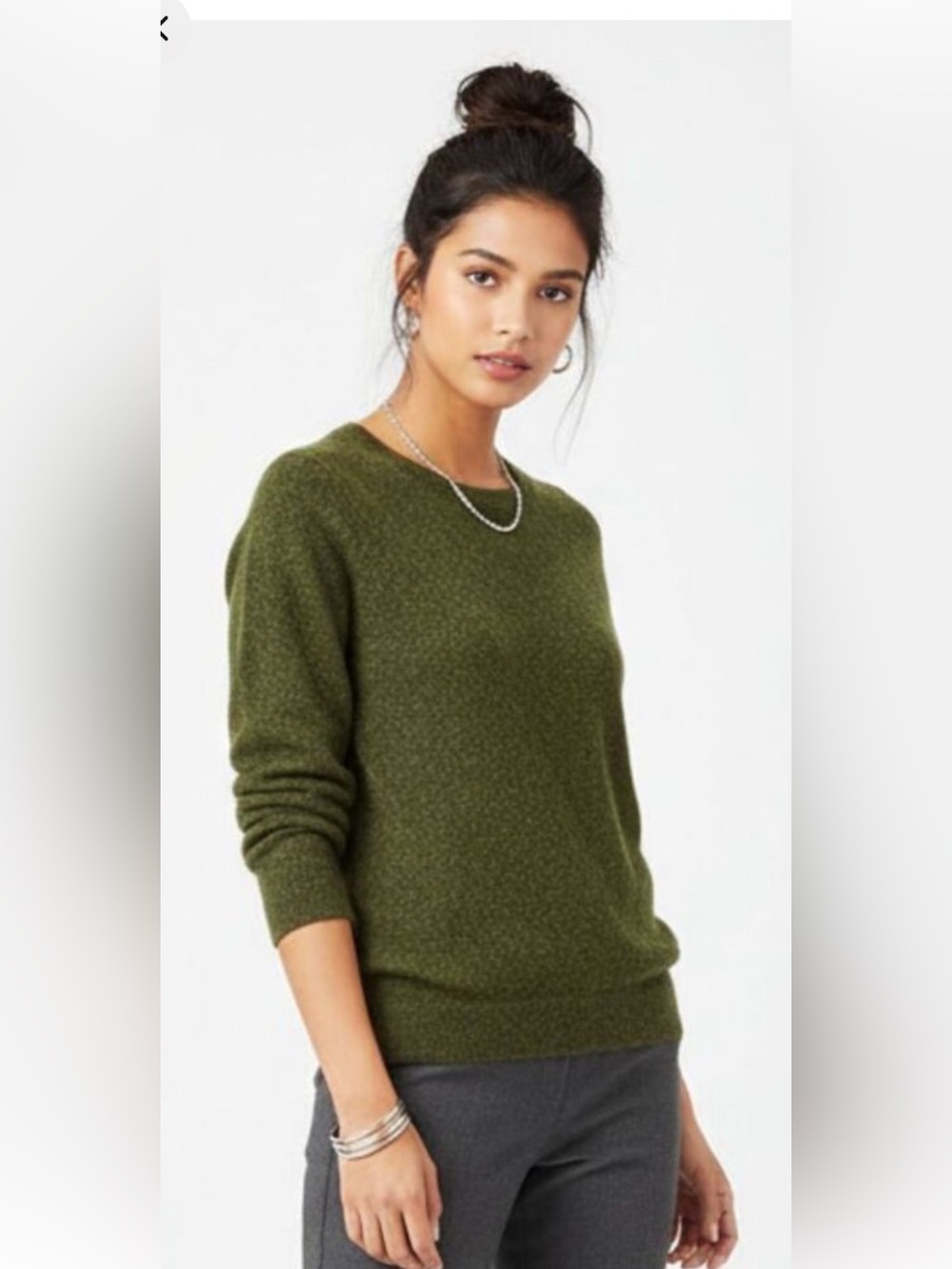 J. Crew “Teddie” Heathered Moss Green Crewneck Sweater - Medium